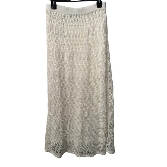 NWT! Theory Pull-On Crochet Knit Lace Ivory Maxi Skirt - Size Medium - Picture 10 of 12